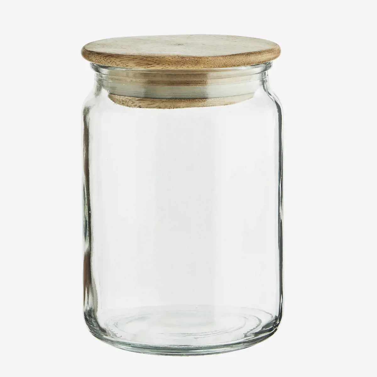 Glass jar w/ wooden lid Glass - LEEF mode en accessoires