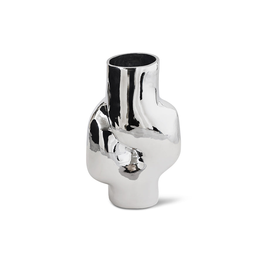 Gleam Glass High Vase Chrome - LEEF mode en accessoires