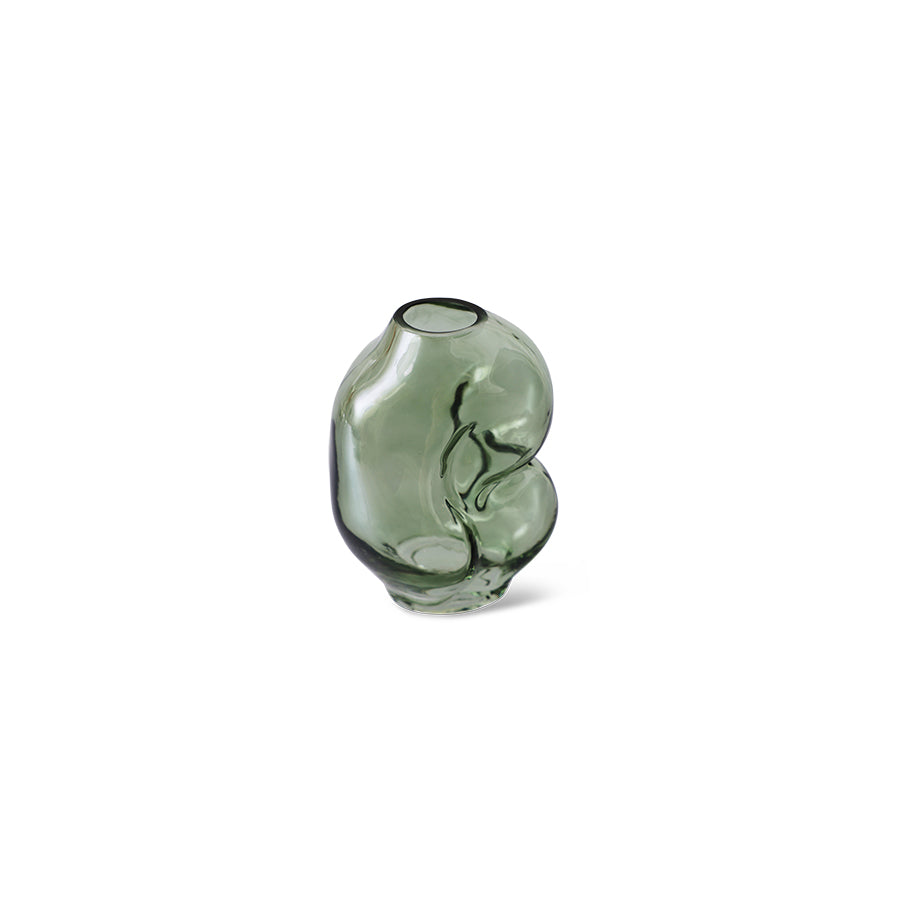 Gleam Glass Small Vase Olive - LEEF mode en accessoires