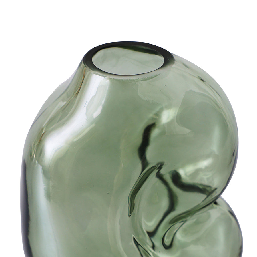Gleam Glass Small Vase Olive - LEEF mode en accessoires