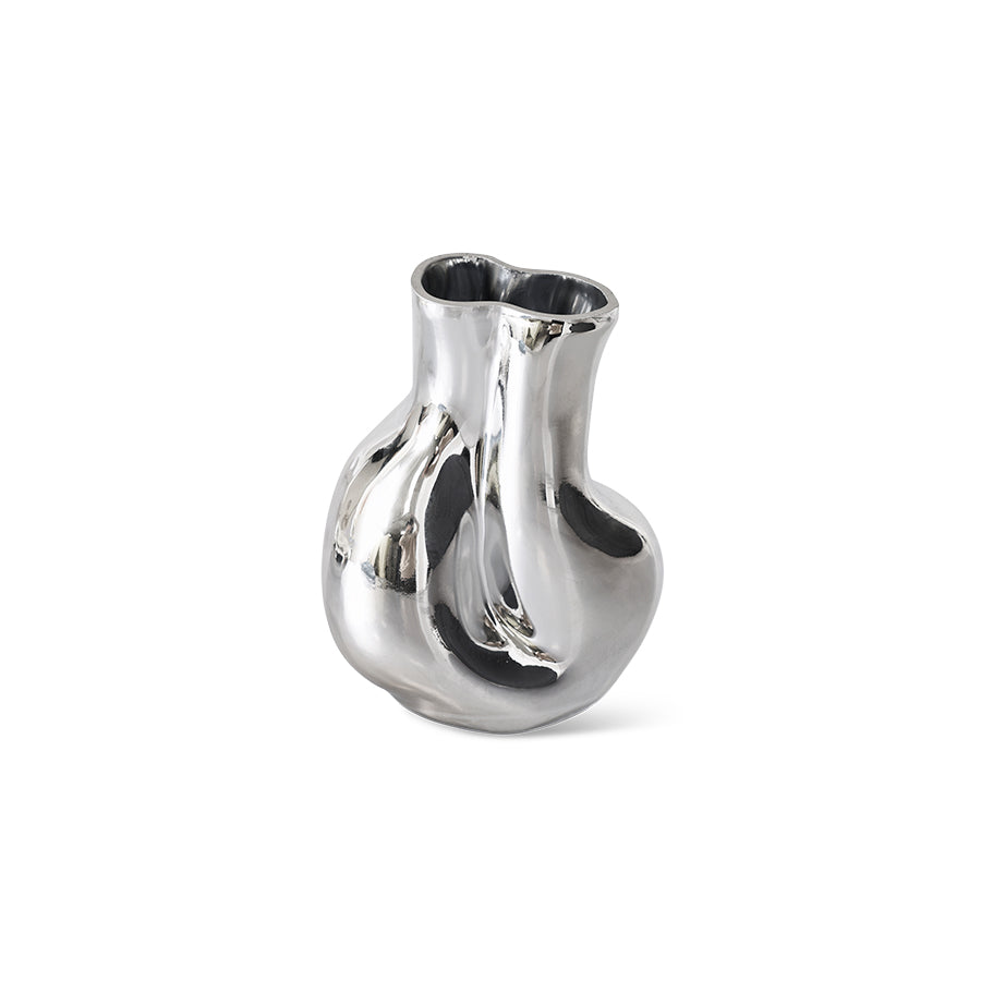 Gleam Glass Vase Chrome - LEEF mode en accessoires