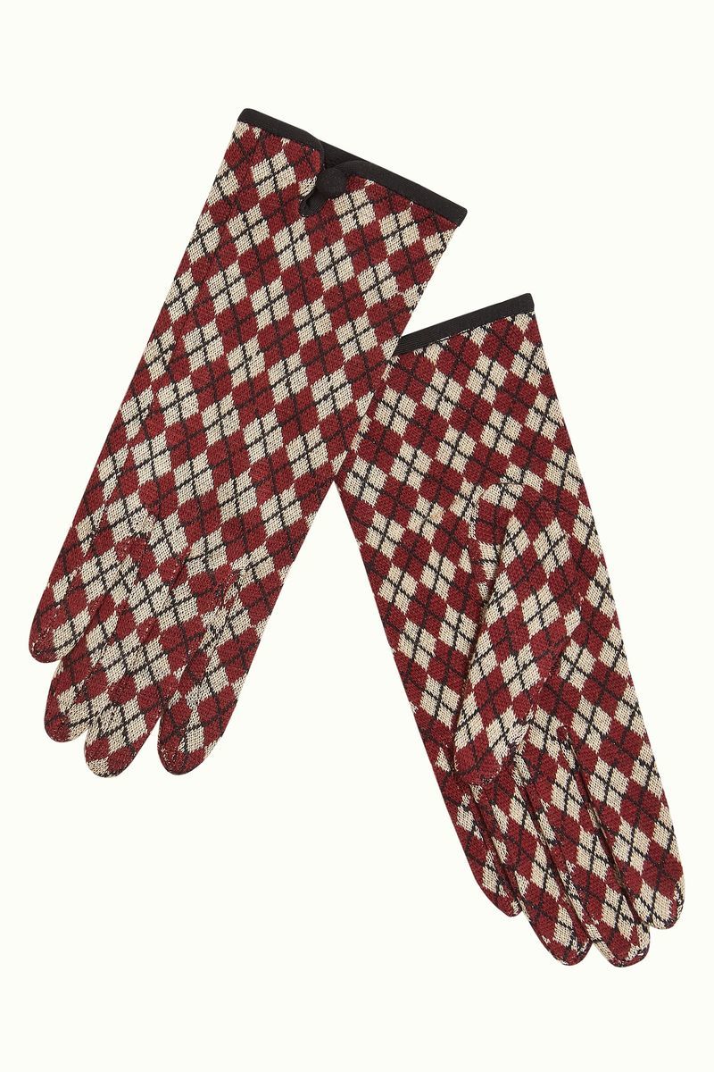 Gloves Argyle 622 Cabernet Red