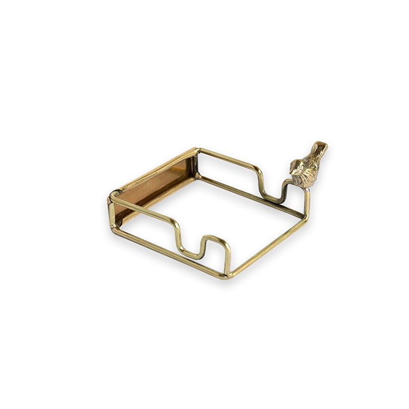 Gouden beeld van een vogel op een elegante standaard, ontworpen door StoryTiles, met gedetailleerde afwerking en warme gouden tint.