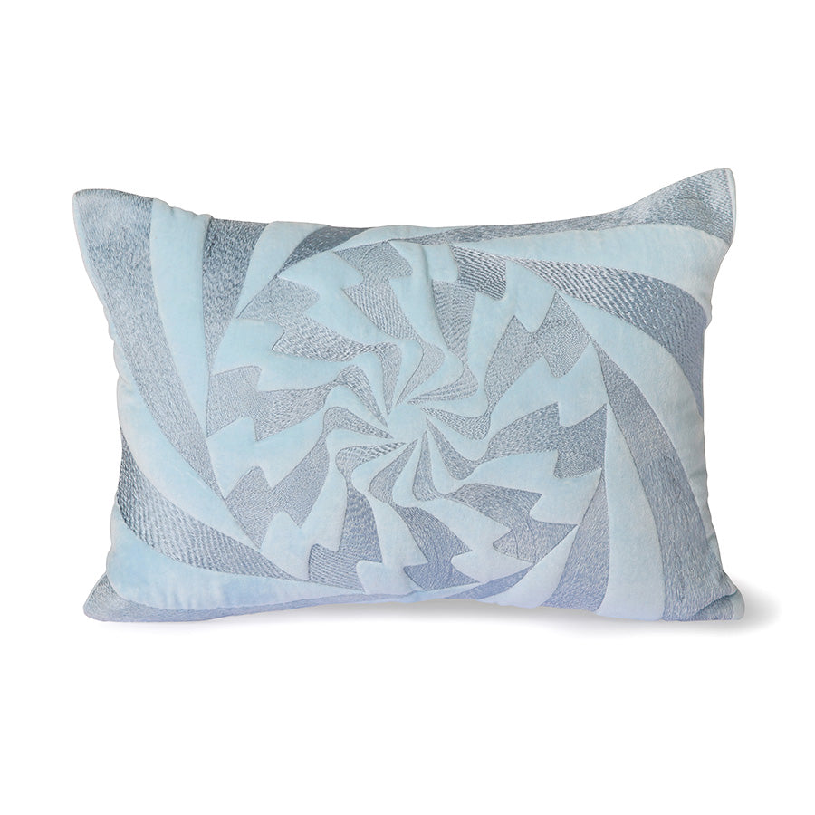 Graphic embroidered Cushion Ice Blue (35x50) Ice Blue - LEEF mode en accessoires