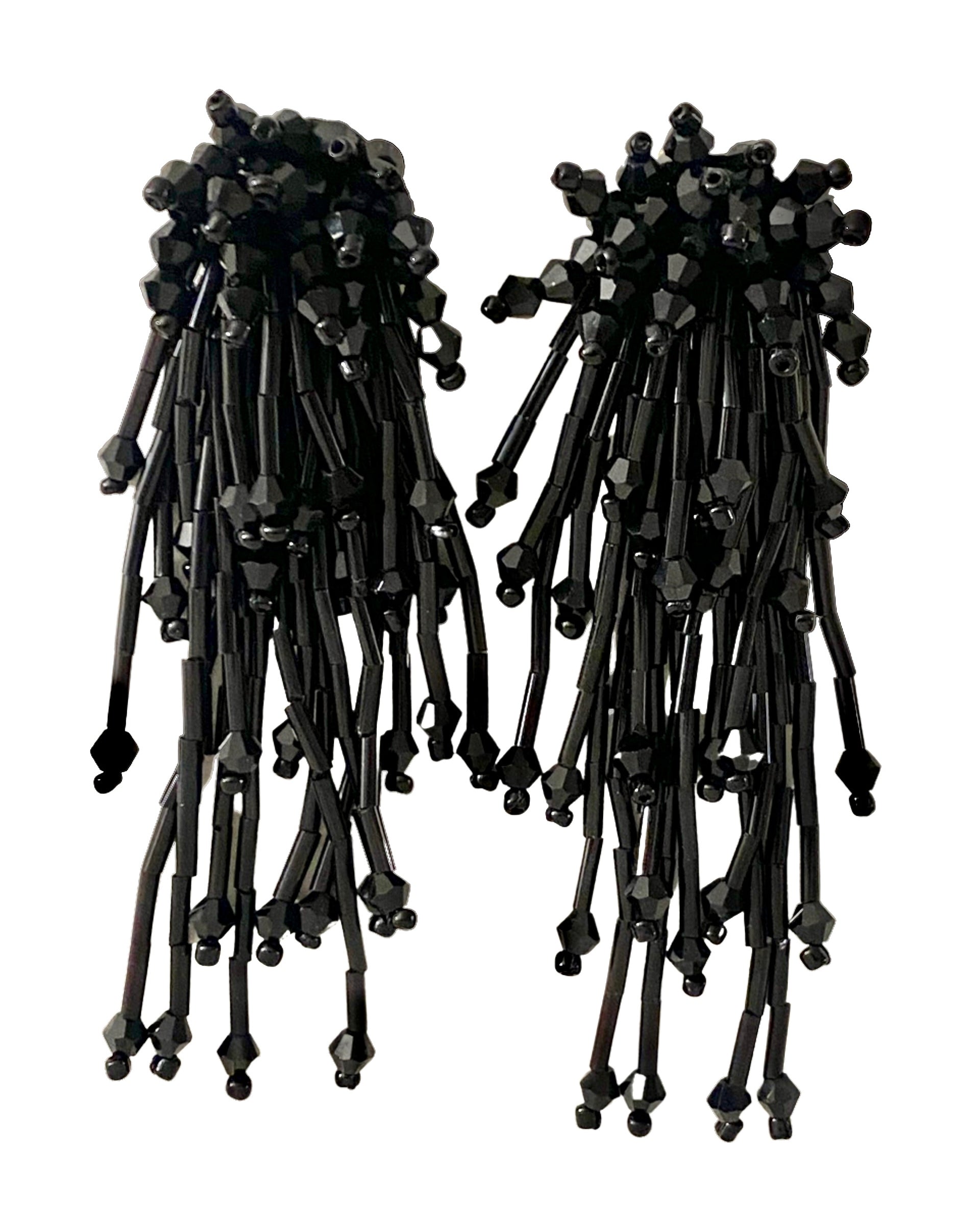 Grote oorstekers zwart (9cm) zwart - LEEF mode en accessoires