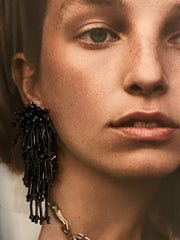 Grote oorstekers zwart (9cm) zwart - LEEF mode en accessoires
