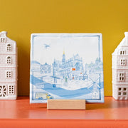 Haarlem in 'n Oogopslag 10x10 StoryTiles muurdecoratie met afbeelding van Haarlem in een 10x10 tegelpatroon