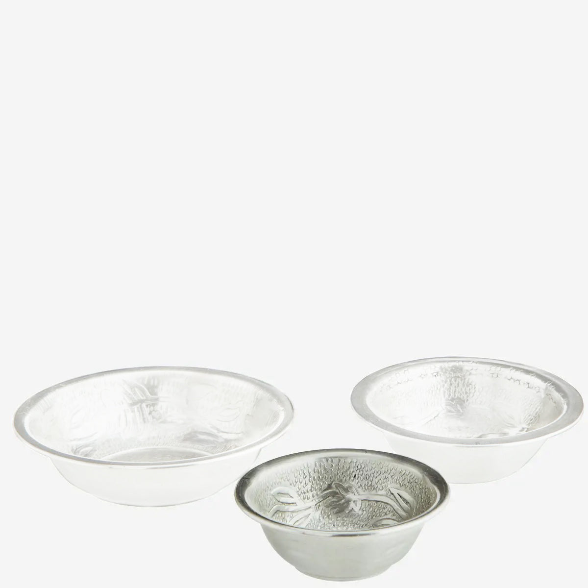 Hammered aluminum bowls S Zilver - LEEF mode en accessoires