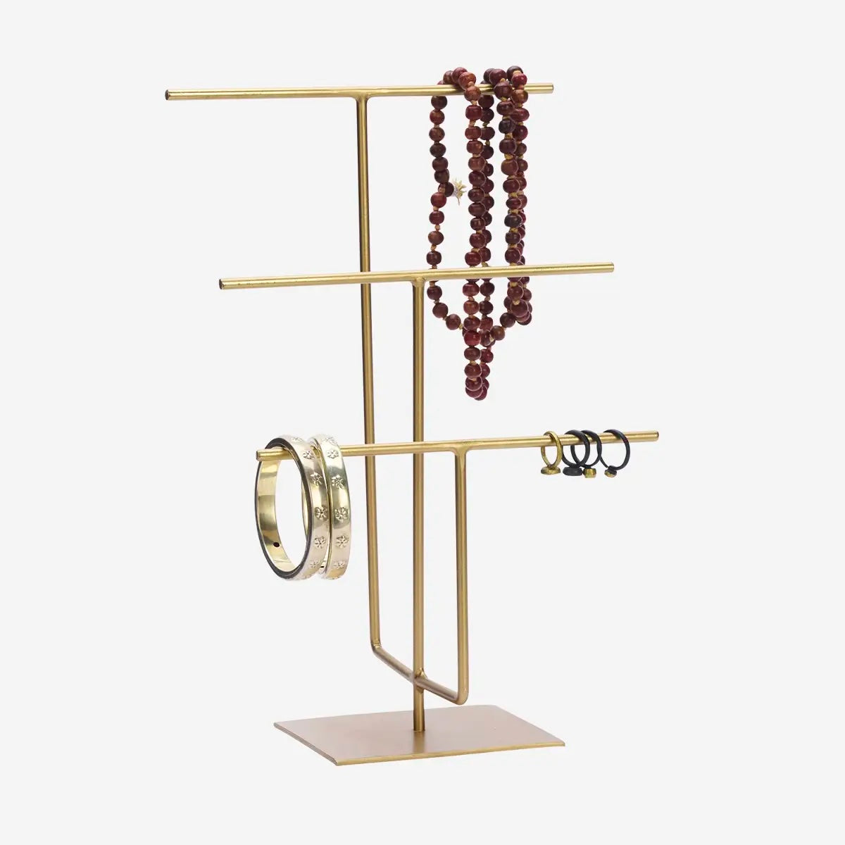 Hand Gorged Jewllery Stand Matt Brass