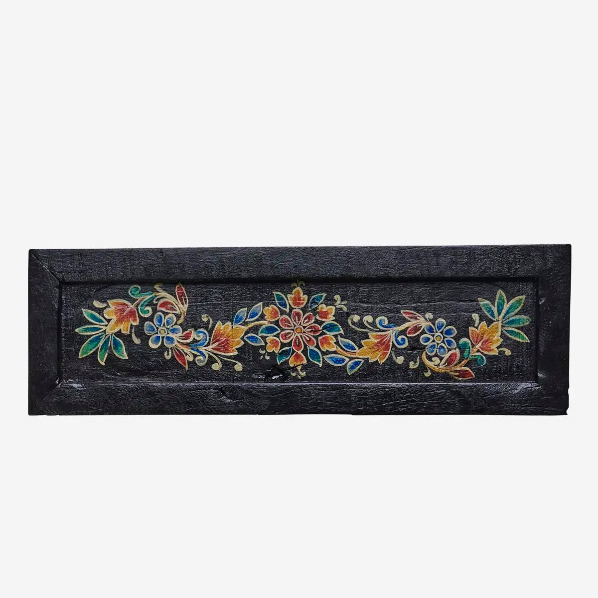 Hand Painted Recycled Wooden Tray 50x15cm Black - LEEF mode en accessoires