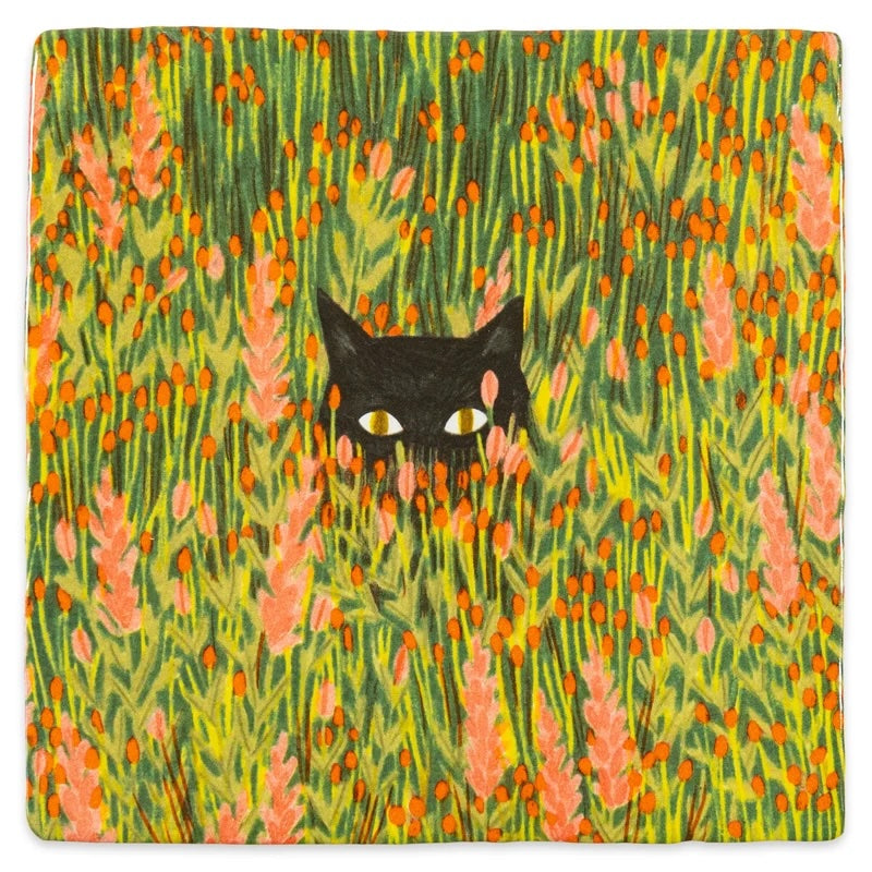 StoryTiles Hide & Seek 10 x 10 tegel met speels verstopmotief in zwart-wit design