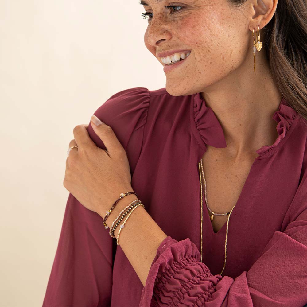 Honor Rose Quartz Bracelet GC Rose quartz - LEEF mode en accessoires