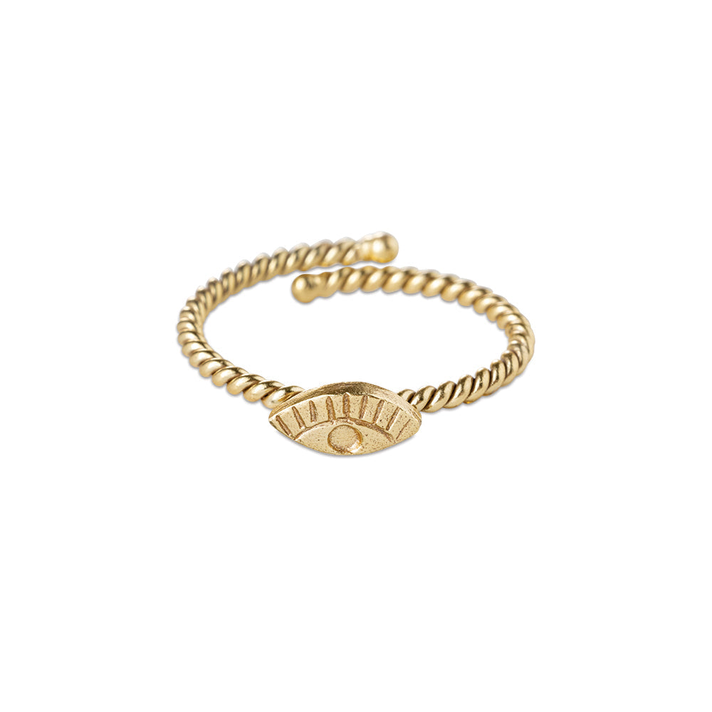 Honorable Eye Ring Gold Plated Eye - LEEF mode en accessoires