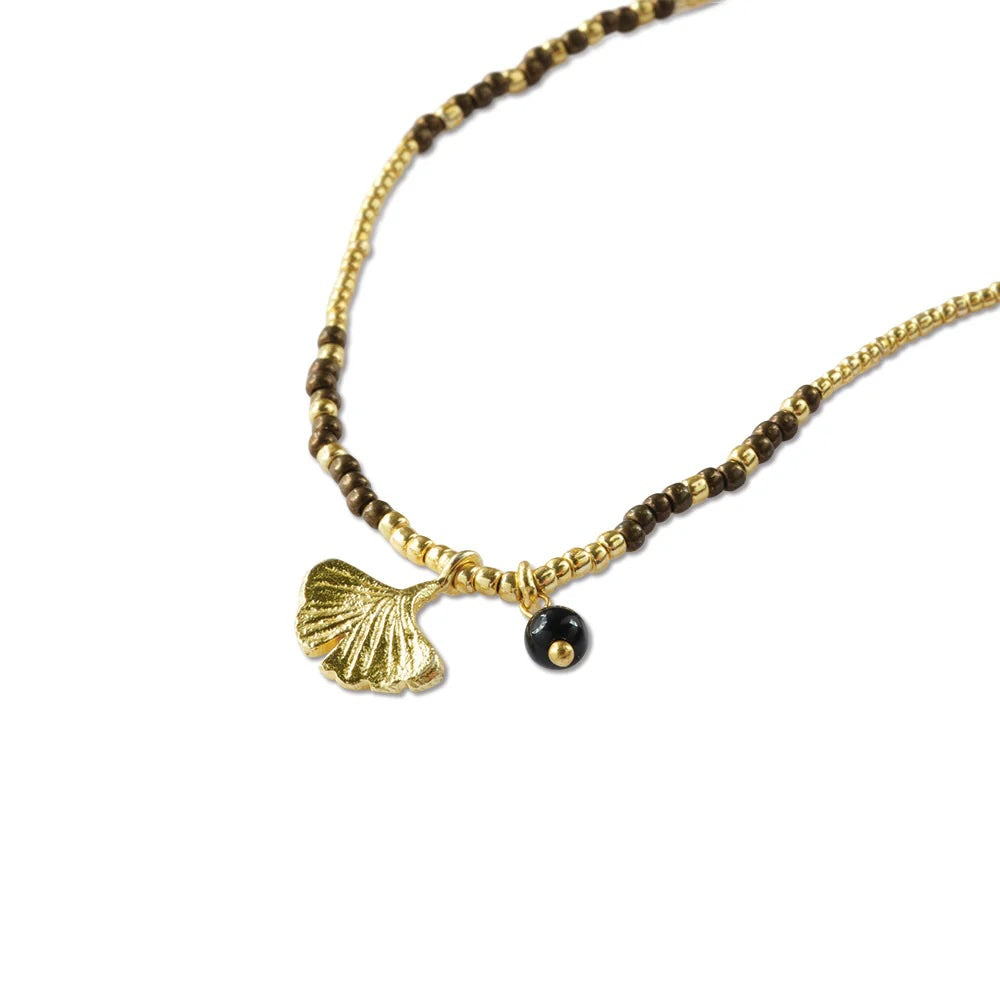 Honored Black Onyx Necklace Gold Colored Black onyx - LEEF mode en accessoires
