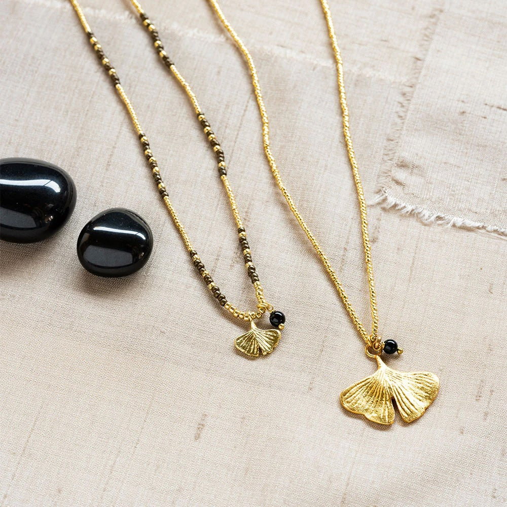 Honored Black Onyx Necklace Gold Colored Black onyx - LEEF mode en accessoires