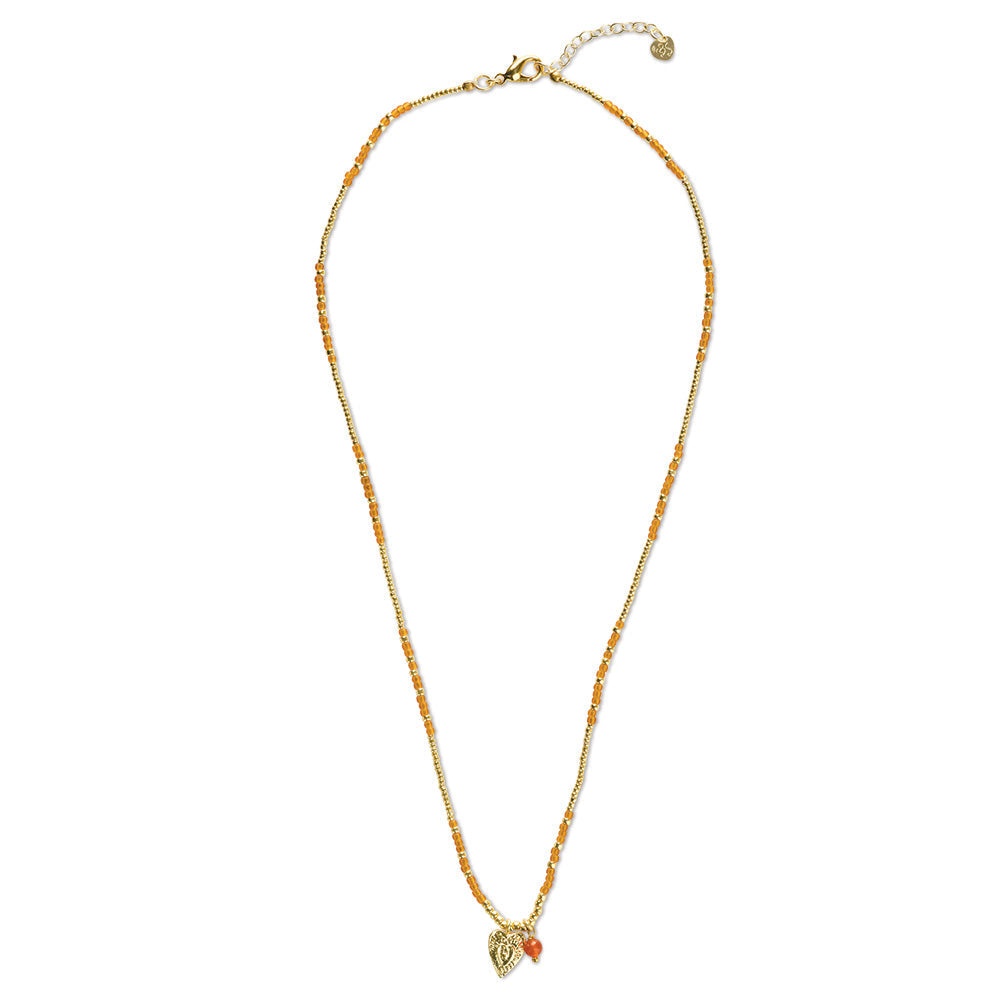 Honored Carnelian\Necklace Gold Colored Carnelian - LEEF mode en accessoires