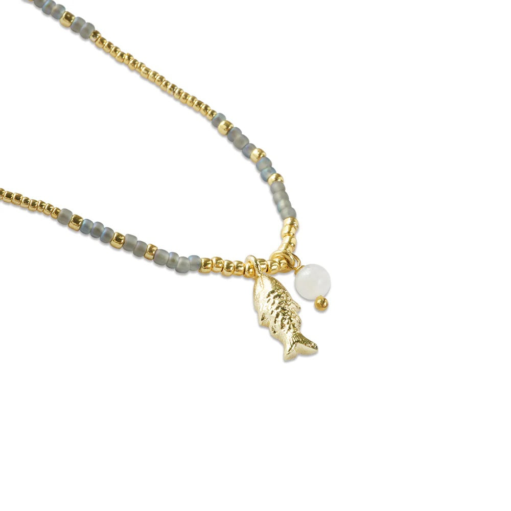 Honored Moonstone Necklace Gold Colored Moonstone - LEEF mode en accessoires