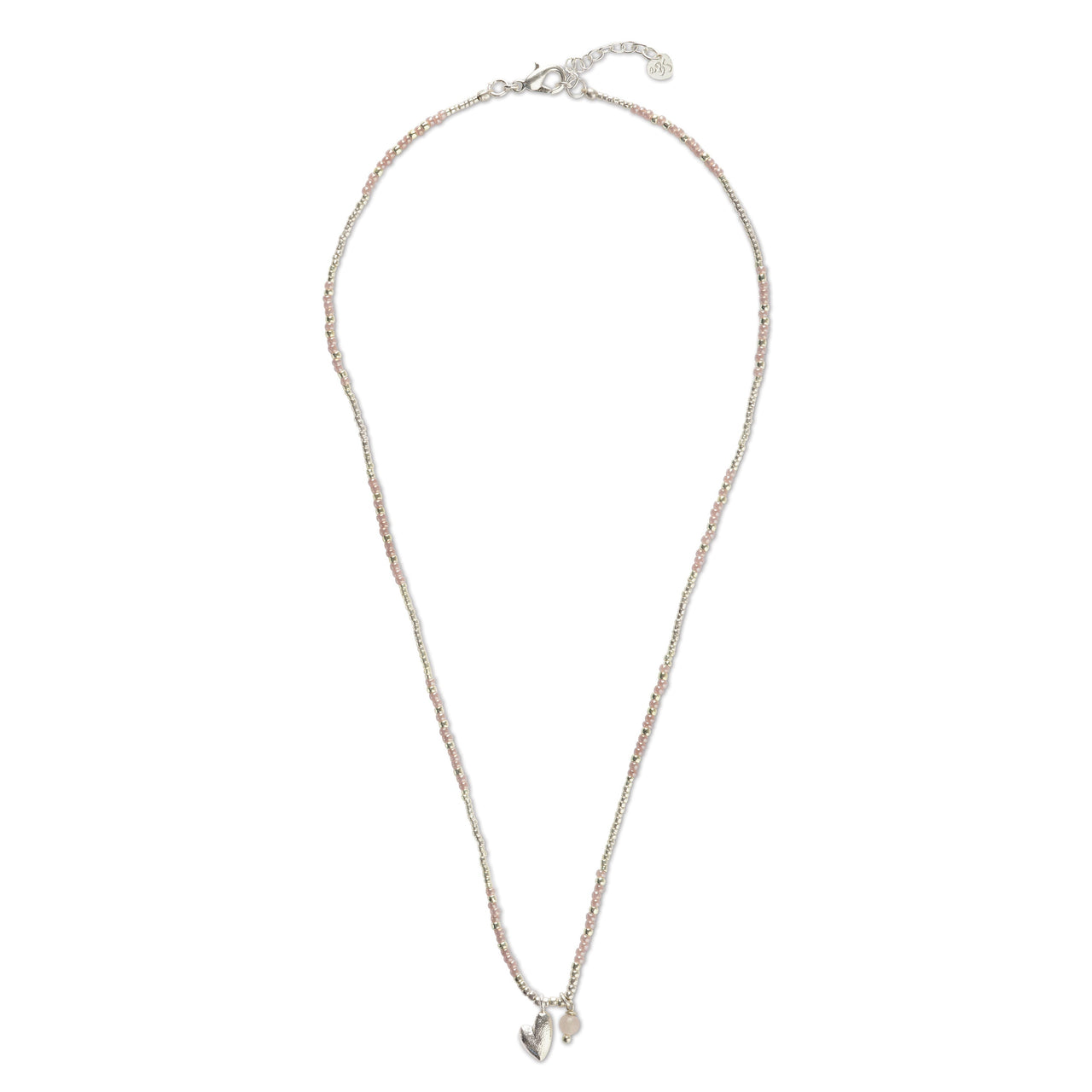 Honored Rose Quartz Necklace Silver d Rose quartz - LEEF mode en accessoires