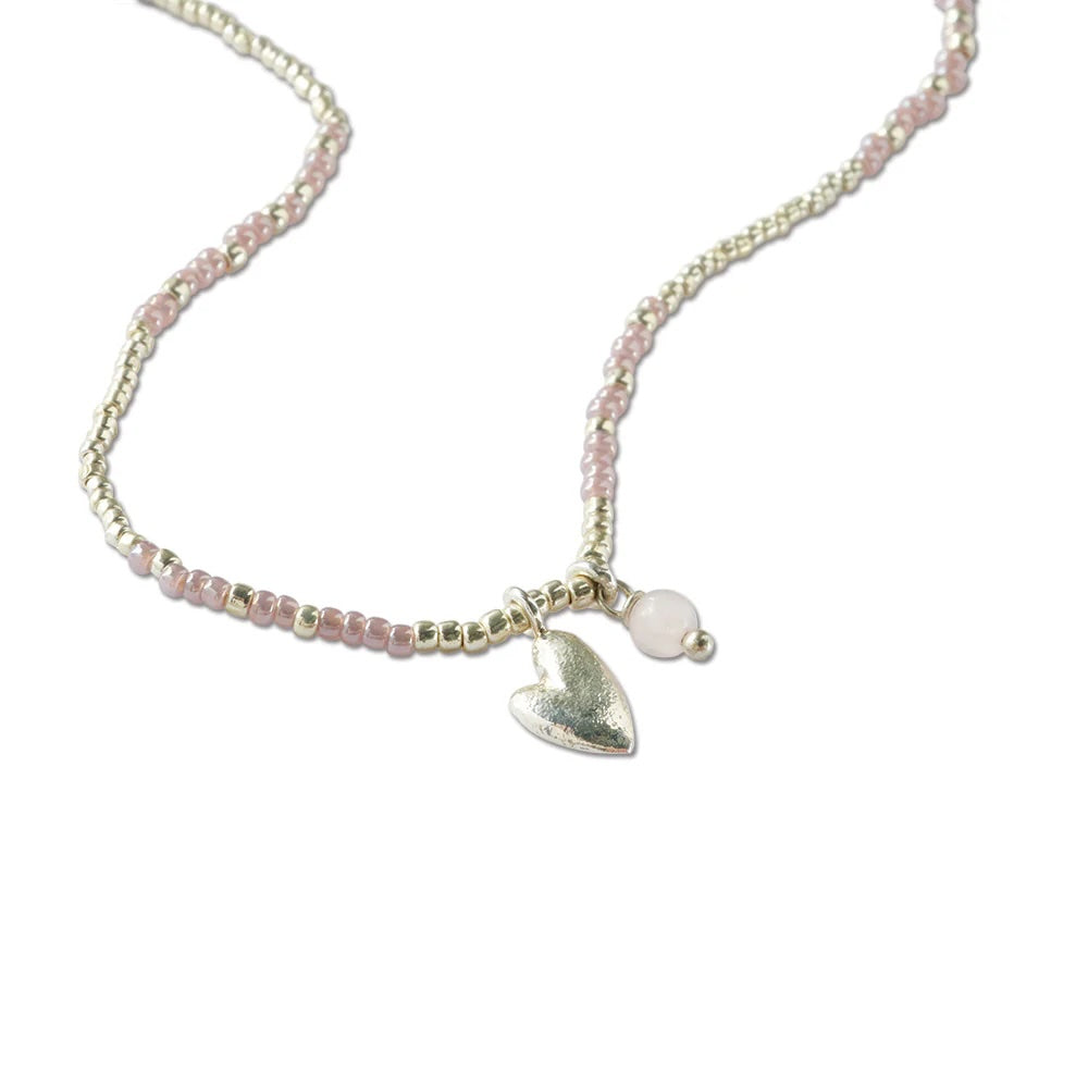 Honored Rose Quartz Necklace Silver d Rose quartz - LEEF mode en accessoires