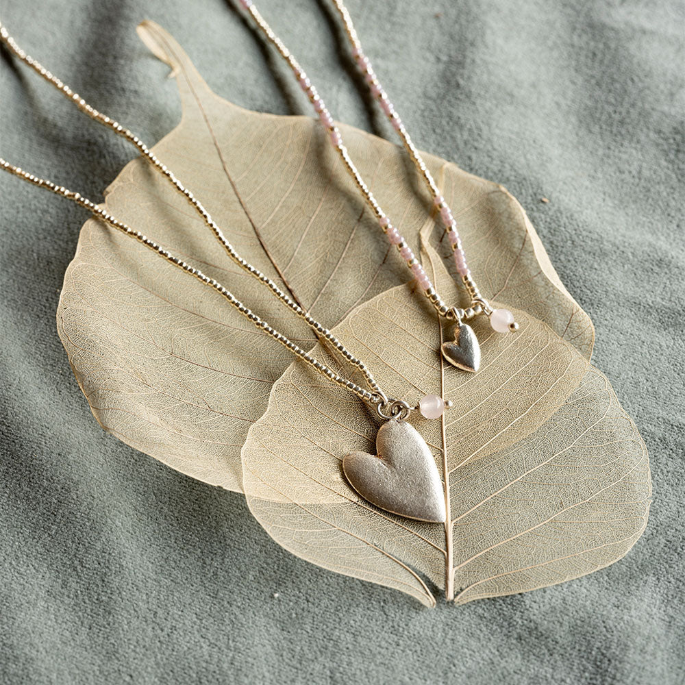 Honored Rose Quartz Necklace Silver d Rose quartz - LEEF mode en accessoires