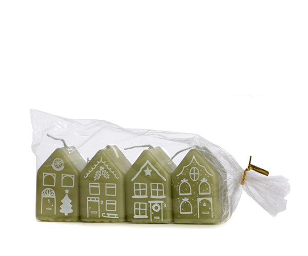 Huis Kerst Advent 4x6cm Eucalyptus - LEEF mode en accessoires