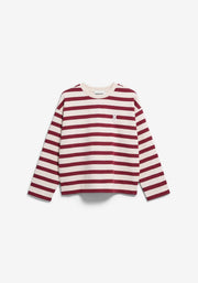Dames sweatshirt van Armed Angels in ongedyld velvet rood, met een losse pasvorm en ronde hals, geschikt voor casual draagstijl.
