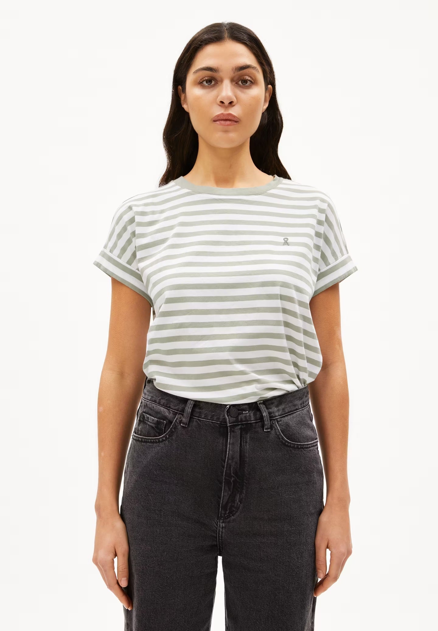 IDAARA STRIPES 3090 White-seagreen - LEEF mode en accessoires
