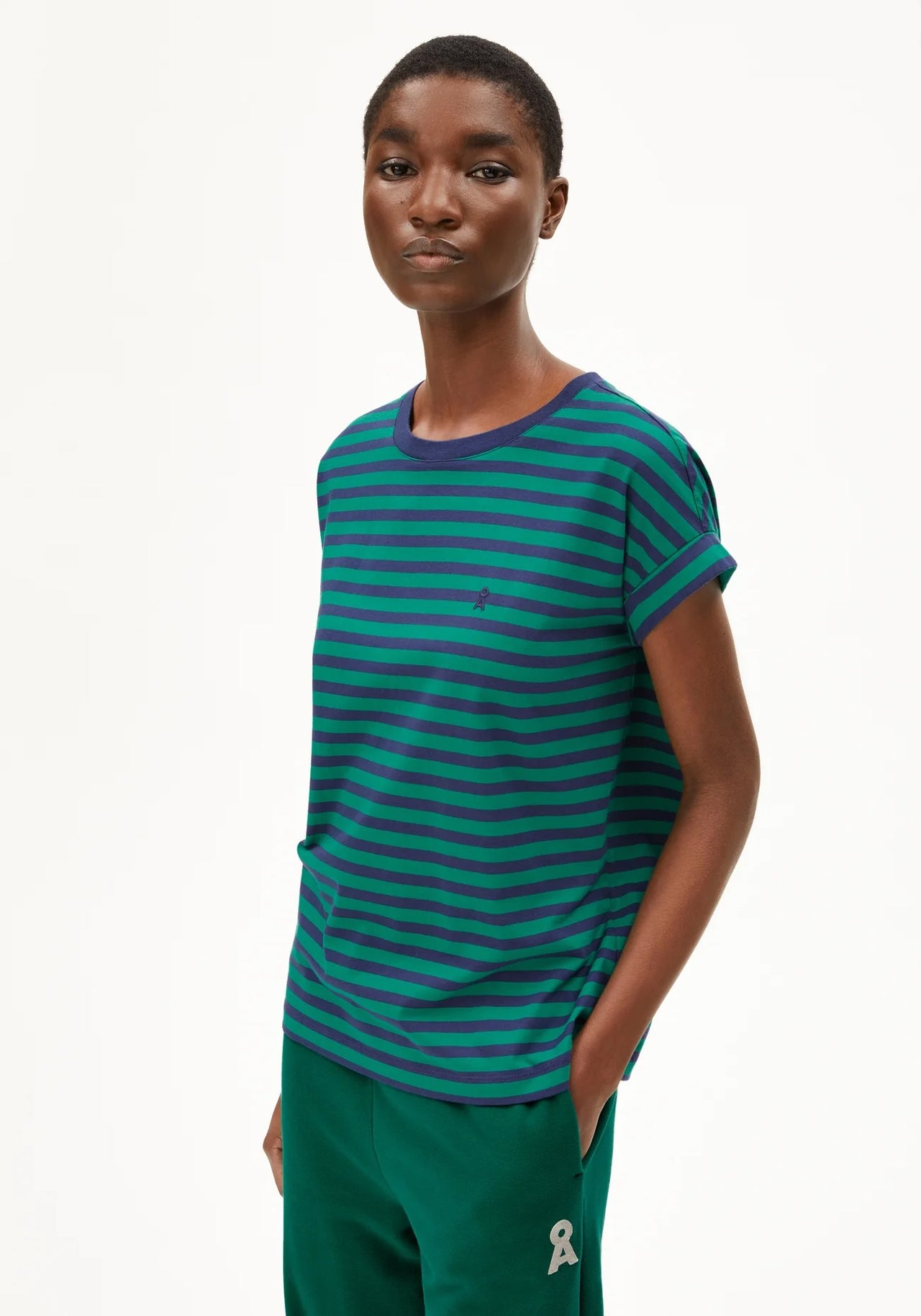 IDAARA STRIPES 3357 Emerald Green-Blue Noon - LEEF mode en accessoires