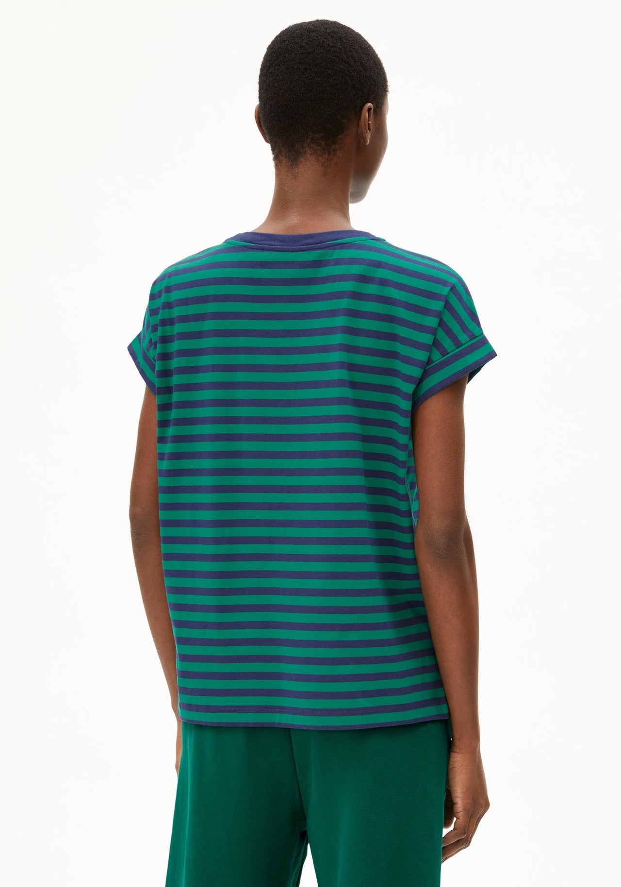 IDAARA STRIPES 3357 Emerald Green-Blue Noon - LEEF mode en accessoires