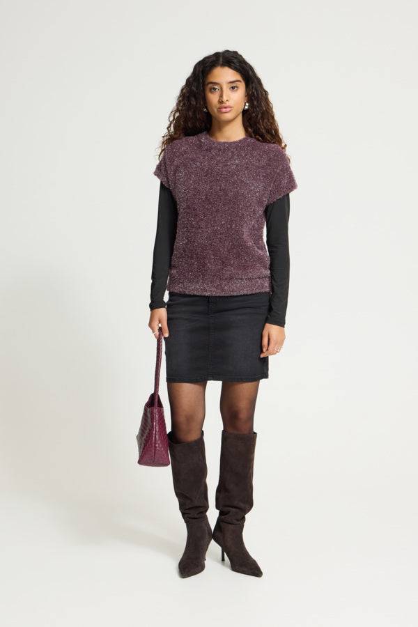 ICHI IHANELES SS 191619 Fudge dameskleding in effen fudgekleurige uitvoering