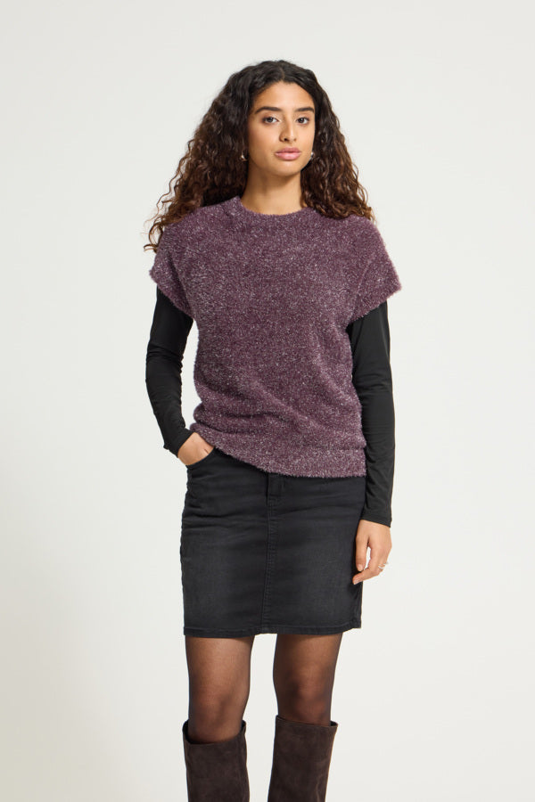 ICHI IHANELES SS 191619 Fudge dameskleding in effen fudgekleurige uitvoering