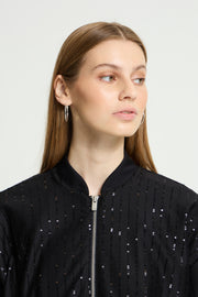 ICHI IHKATE SEQUINS JA 194008 in zwart, detail van de paillettenstof