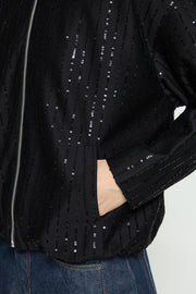 ICHI IHKATE SEQUINS JA 194008 in zwart, kledingstuk met opvallende paillettenstructuur