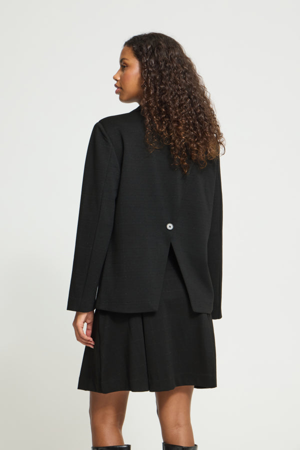 Zwarte ICHI IHKATE Sparkelly oversized blouse met subtiele glans en losvallend model
