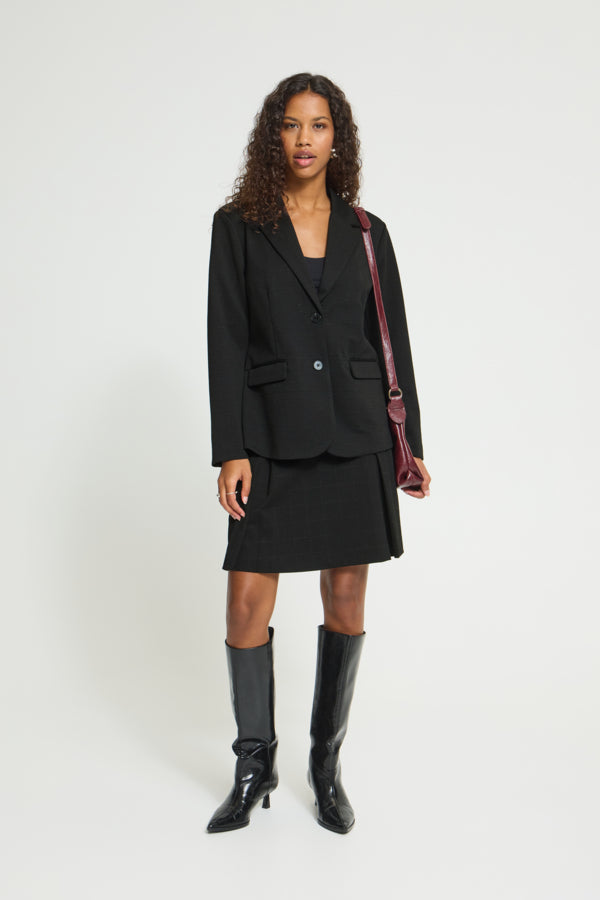 Zwarte ICHI IHKATE Sparkelly oversized blouse met subtiele glans en losvallende pasvorm