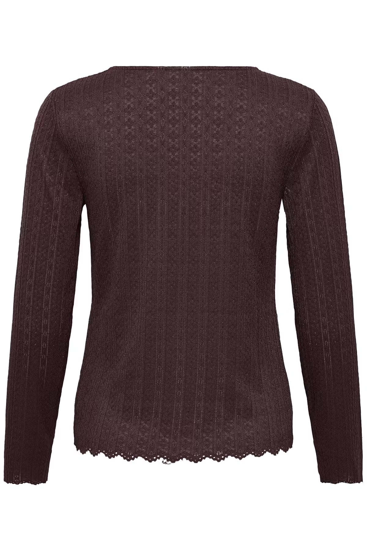 ICHI IHNOJELLA LS 191619 Fudge damesblouse met lange mouwen in effen fudgekleurige tint