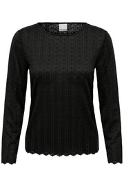 ICHI IHNOJELLA LS 194008 damesblouse in zwart met lange mouwen