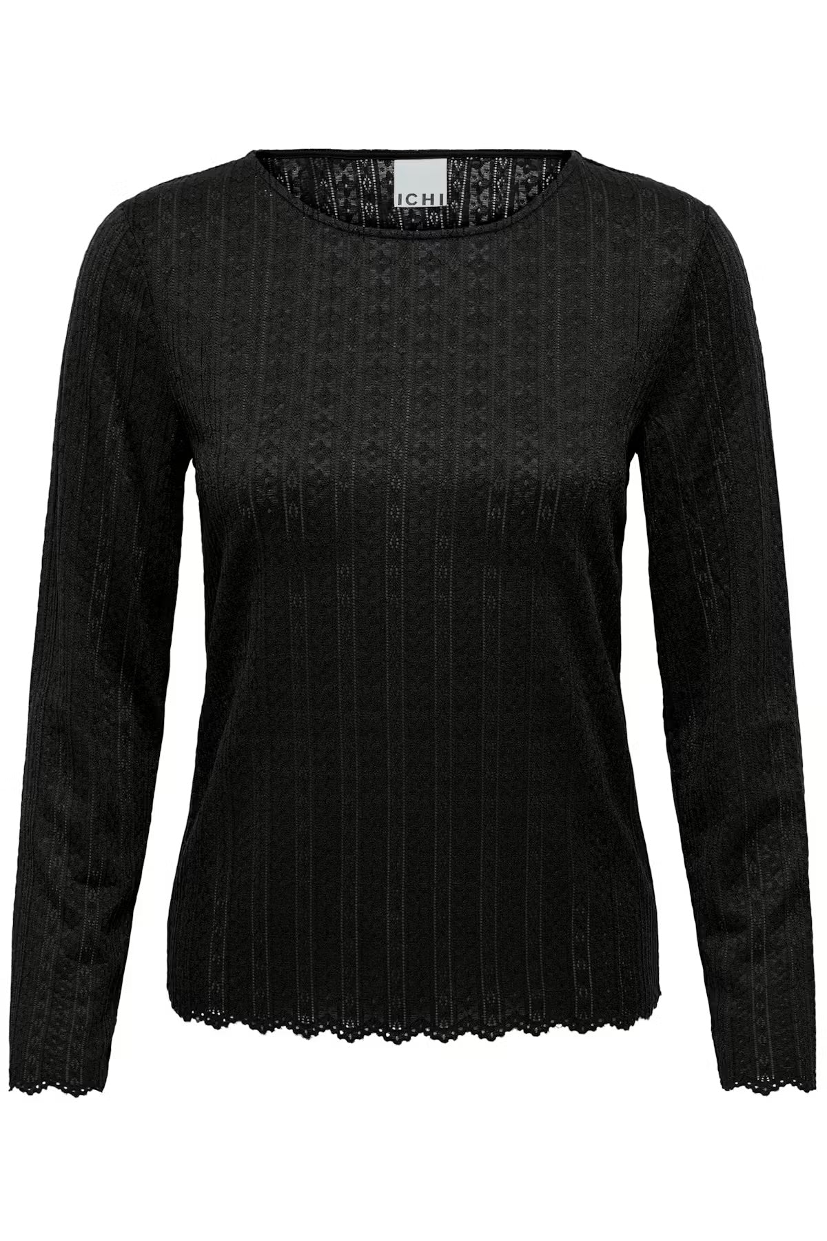 ICHI IHNOJELLA LS 194008 damesblouse in zwart met lange mouwen