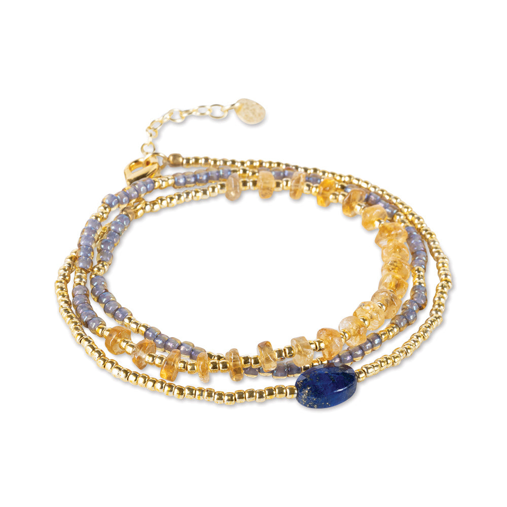 Identity Lapis Lazuli Citrine Bracelet Gold Colored Lapis Lazuli