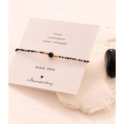 Iris Card Black Onyx Gold Bracelet Black onyx - LEEF mode en accessoires