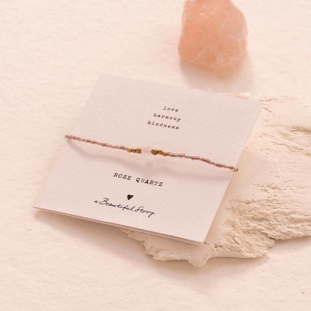 Iris Card Rose Quartz Bracelet GC - LEEF mode en accessoires