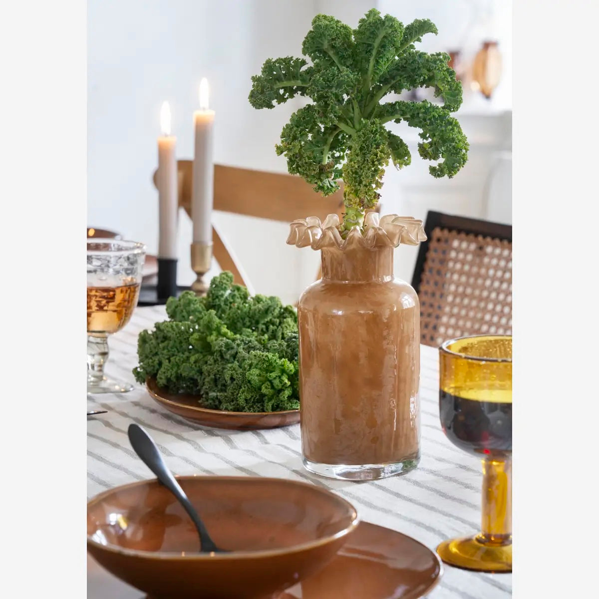 Iron Candle Holder H:9cm Ant. Brass - LEEF mode en accessoires