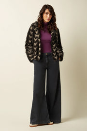 Judy Coat Deco Fur 001 Black - LEEF mode en accessoires