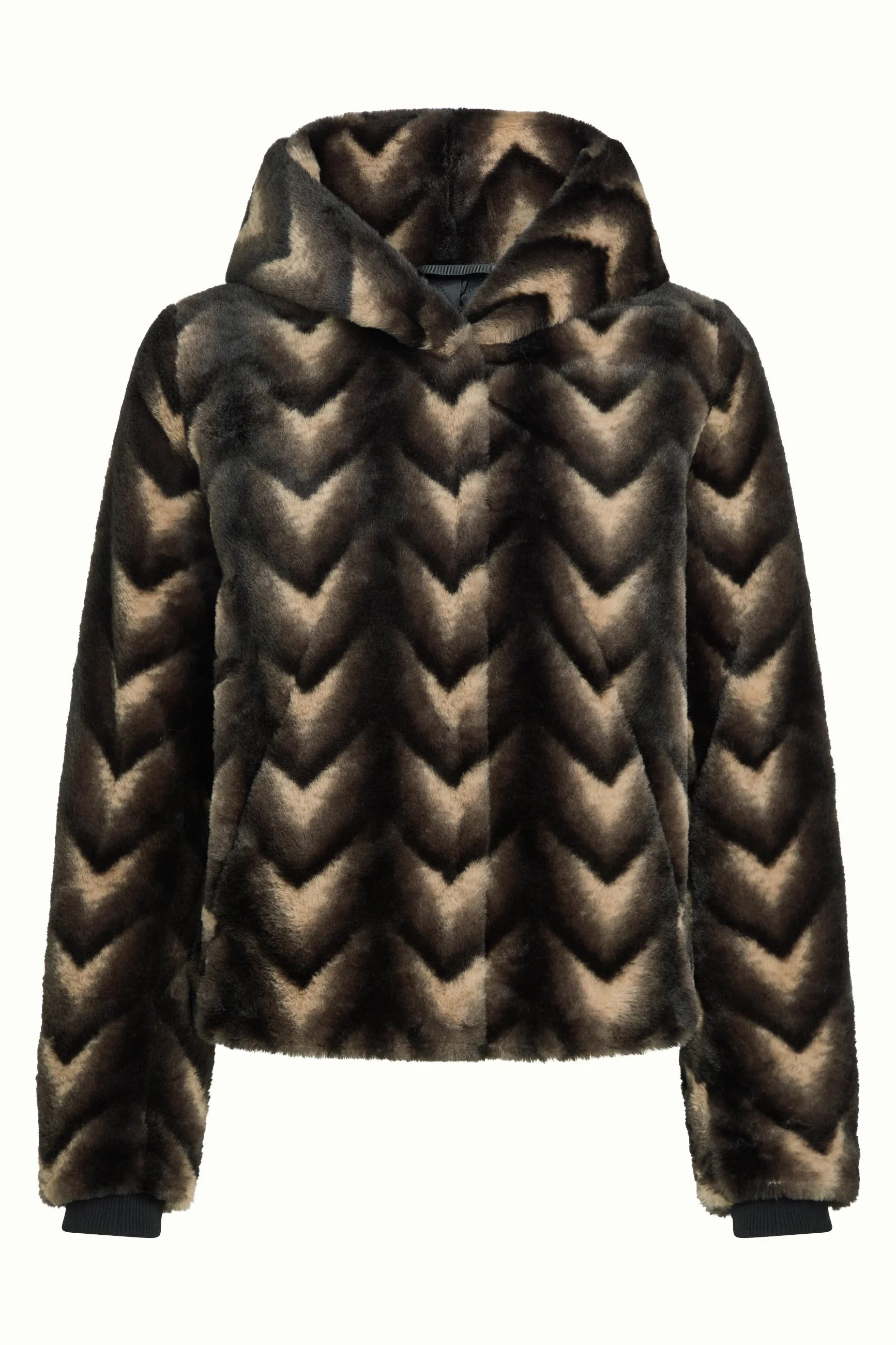 Judy Coat Deco Fur 001 Black - LEEF mode en accessoires