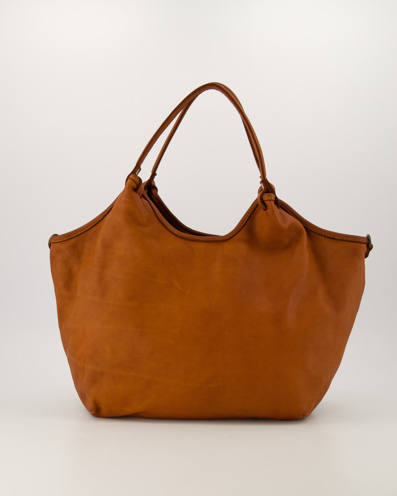 Julienne Gewassen Leer Cognac - LEEF mode en accessoires