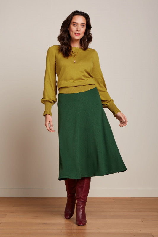 Juno Midi Skirt Milano Crepe Forest Green