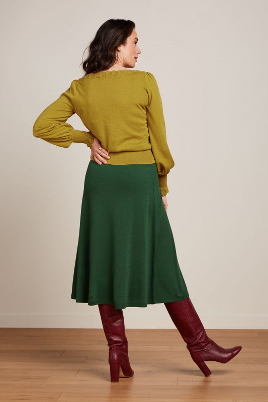 Juno Midi Skirt Milano Crepe Forest Green