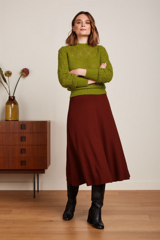 Juno Midi Skirt Milano Crepe Sandelwood brown