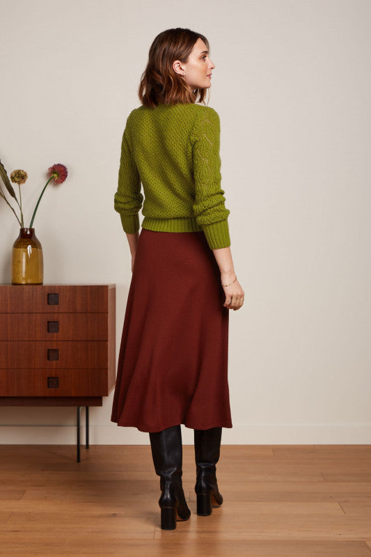 Juno Midi Skirt Milano Crepe Sandelwood brown