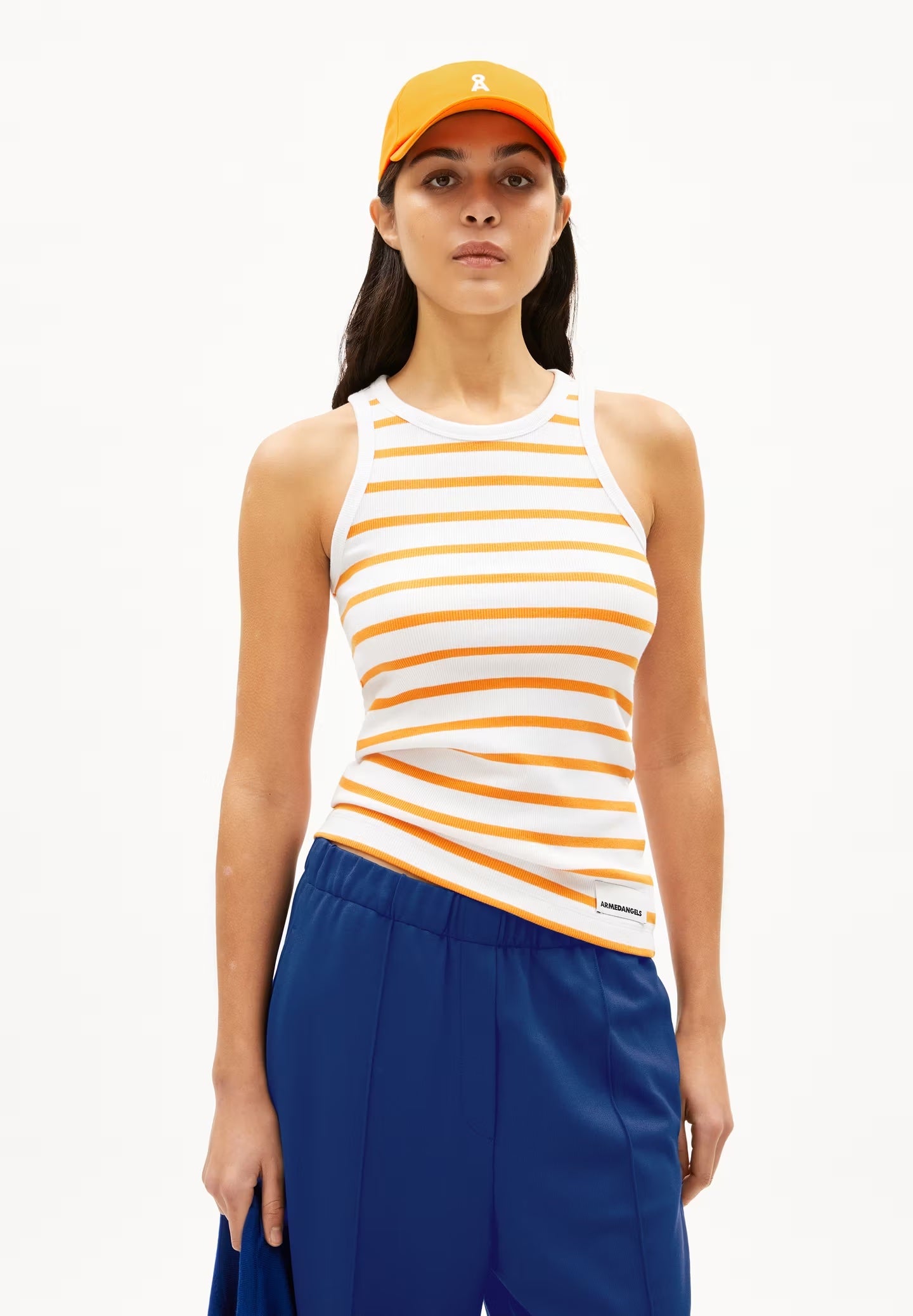 KANITAA STRIPES 3085 White-light Tangerine - LEEF mode en accessoires